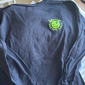 Vans Black Long Sleeve Tee with Neon Green Logo